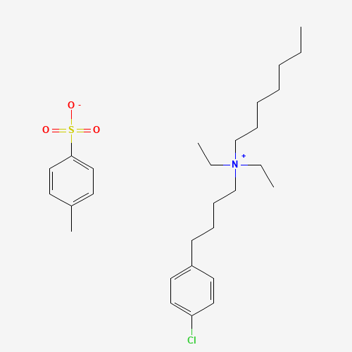 4-(4-chlorophenyl)butyl-diethyl-heptylazanium;4-methylbenzenesulfonate (CAS: 92953-10-1) - Chemical Structure and Molecular Formula 