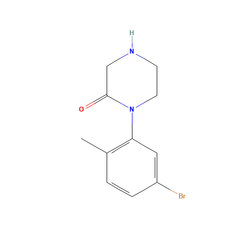 1-(5-bromo-2-methylphenyl)piperazin-2-one (CAS: 1146412-39-6) - Chemical Structure and Molecular Formula 