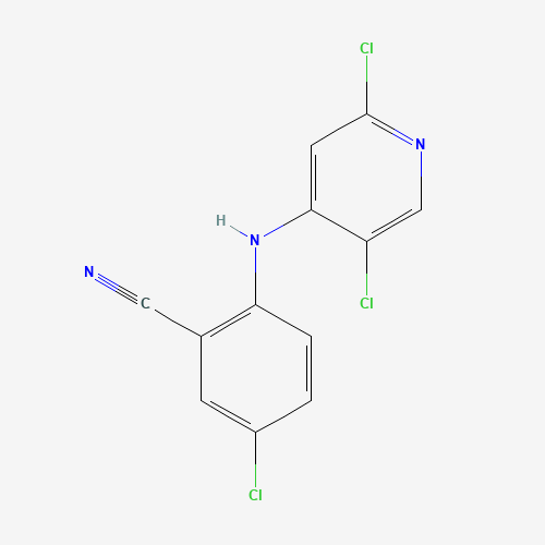 5-chloro-2-[(2,5-dichloropyridin-4-yl)amino]benzonitrile (CAS: 1224888-05-4) - Chemical Structure and Molecular Formula 