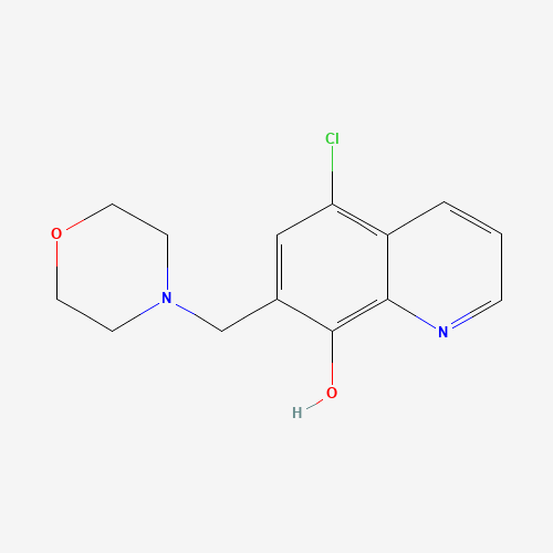 5-chloro-7-(morpholin-4-ylmethyl)quinolin-8-ol (CAS: 5596-37-2) - Chemical Structure and Molecular Formula 