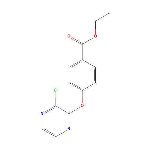 ethyl 4-(3-chloropyrazin-2-yl)oxybenzoate (CAS: 1223880-70-3) - Chemical Structure and Molecular Formula 