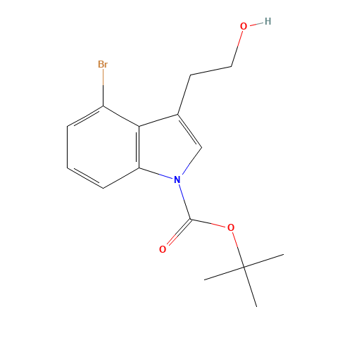 tert-butyl 4-bromo-3-(2-hydroxyethyl)indole-1-carboxylate (CAS: 898746-58-2) - Chemical Structure and Molecular Formula 