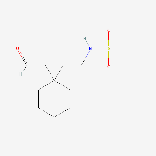 N-[2-[1-(2-oxoethyl)cyclohexyl]ethyl]methanesulfonamide (CAS: 1224107-97-4) - Chemical Structure and Molecular Formula 