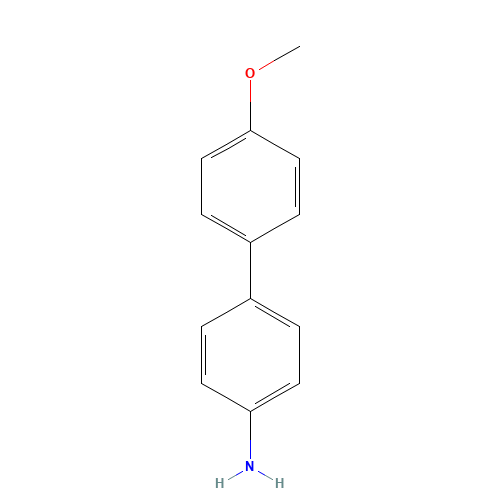 4-(4-methoxyphenyl)aniline (CAS: 1137-77-5) - Chemical Structure and Molecular Formula 