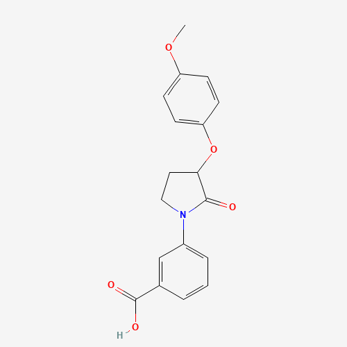 3-[3-(4-methoxyphenoxy)-2-oxopyrrolidin-1-yl]benzoic acid (CAS: 649774-25-4) - Related Chemical Product