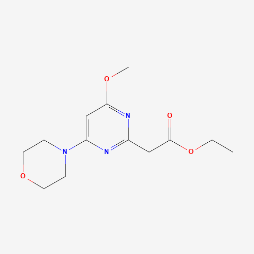 ethyl 2-(4-methoxy-6-morpholin-4-ylpyrimidin-2-yl)acetate (CAS: 1384082-32-9) - Chemical Structure and Molecular Formula 