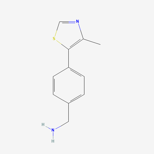 [4-(4-methyl-1,3-thiazol-5-yl)phenyl]methanamine (CAS: 1448189-30-7) - Chemical Structure and Molecular Formula 