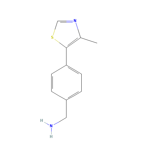 [4-(4-methyl-1,3-thiazol-5-yl)phenyl]methanamine (CAS: 1448189-30-7) - Chemical Structure and Molecular Formula 