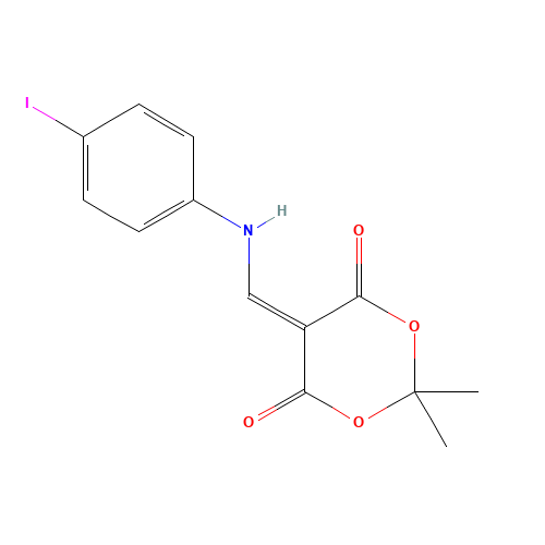 5-[(4-iodoanilino)methylidene]-2,2-dimethyl-1,3-dioxane-4,6-dione (CAS: 909344-69-0) - Chemical Structure and Molecular Formula 