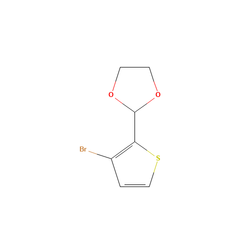 2-(3-bromothiophen-2-yl)-1,3-dioxolane (CAS: 56857-02-4) - Chemical Structure and Molecular Formula 