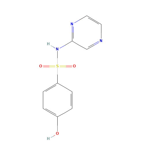4-hydroxy-N-pyrazin-2-ylbenzenesulfonamide (CAS: 872825-57-5) - Chemical Structure and Molecular Formula 