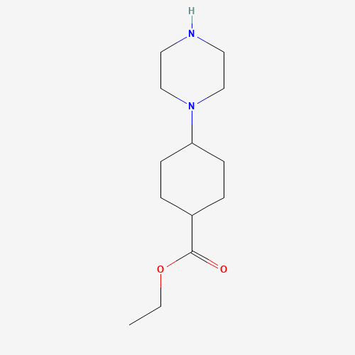 ethyl 4-piperazin-1-ylcyclohexane-1-carboxylate (CAS: 1416126-62-9) - Chemical Structure and Molecular Formula 