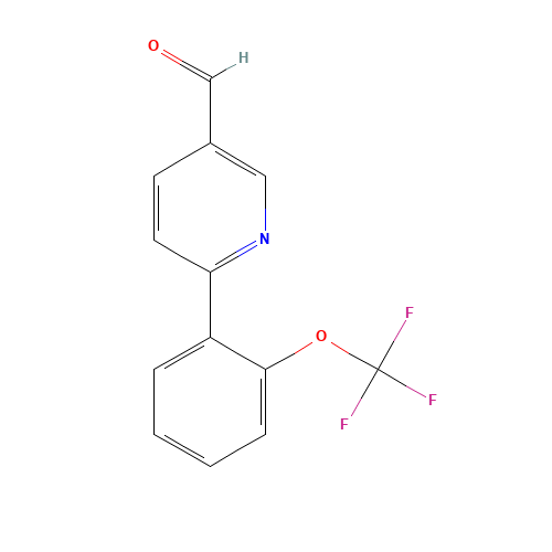 6-[2-(trifluoromethoxy)phenyl]pyridine-3-carbaldehyde (CAS: 898405-31-7) - Chemical Structure and Molecular Formula 
