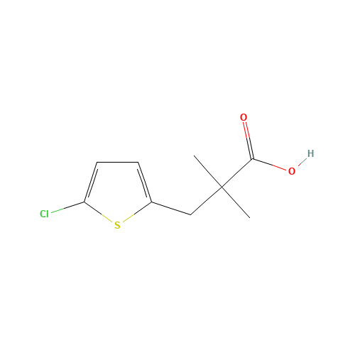 3-(5-chlorothiophen-2-yl)-2,2-dimethylpropanoic acid (CAS: 419565-62-1) - Chemical Structure and Molecular Formula 