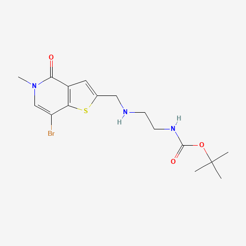 tert-butyl N-[2-[(7-bromo-5-methyl-4-oxothieno[3,2-c]pyridin-2-yl)methylamino]ethyl]carbamate (CAS: 1610520-63-2) - Related Chemical Product