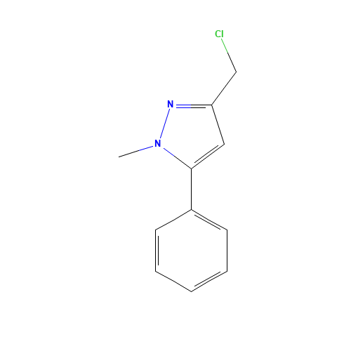 3-(chloromethyl)-1-methyl-5-phenylpyrazole (CAS: 869901-13-3) - Chemical Structure and Molecular Formula 