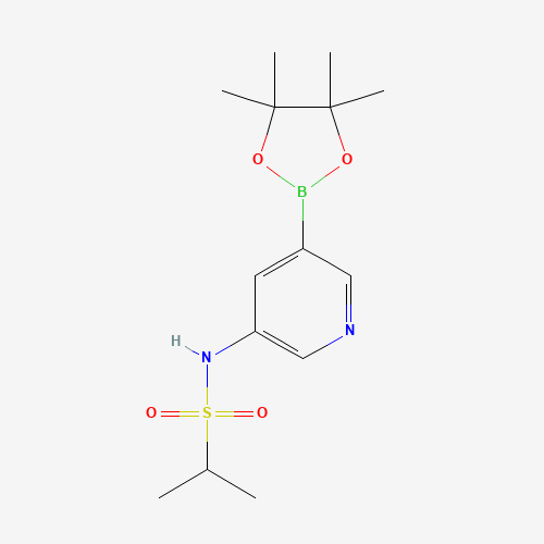 N-[5-(4,4,5,5-tetramethyl-1,3,2-dioxaborolan-2-yl)pyridin-3-yl]propane-2-sulfonamide (CAS: 1083326-57-1) - Chemical Structure and Molecular Formula 