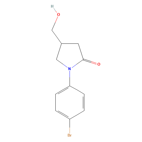1-(4-bromophenyl)-4-(hydroxymethyl)pyrrolidin-2-one (CAS: 133749-56-1) - Chemical Structure and Molecular Formula 
