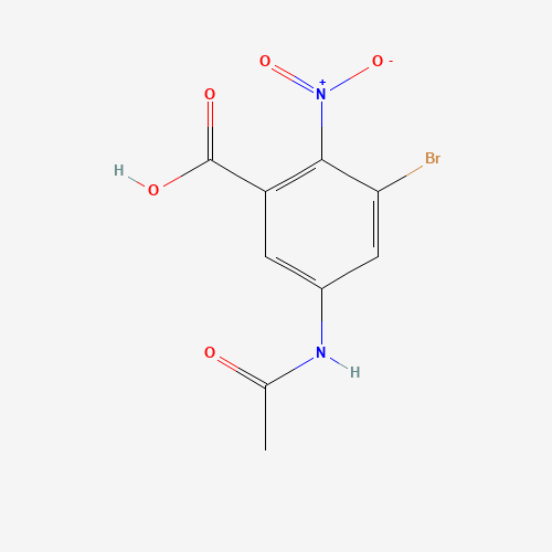 5-acetamido-3-bromo-2-nitrobenzoic acid (CAS: 54002-32-3) - Chemical Structure and Molecular Formula 