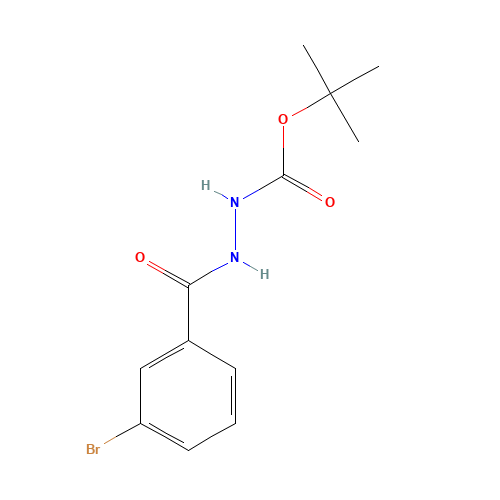 tert-butyl N-[(3-bromobenzoyl)amino]carbamate (CAS: 489455-69-8) - Chemical Structure and Molecular Formula 