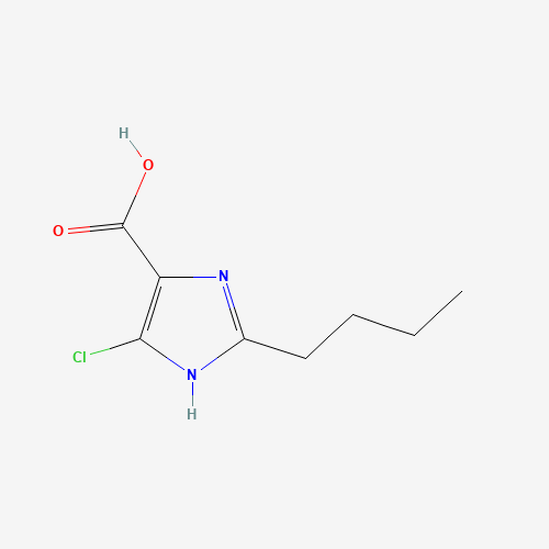 2-butyl-5-chloro-1H-imidazole-4-carboxylic acid (CAS: 149968-28-5) - Chemical Structure and Molecular Formula 