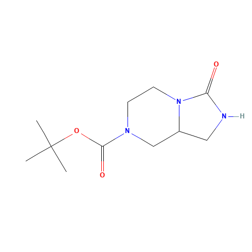 tert-butyl 3-oxo-1,2,5,6,8,8a-hexahydroimidazo[1,5-a]pyrazine-7-carboxylate (CAS: 1246551-25-6) - Chemical Structure and Molecular Formula 