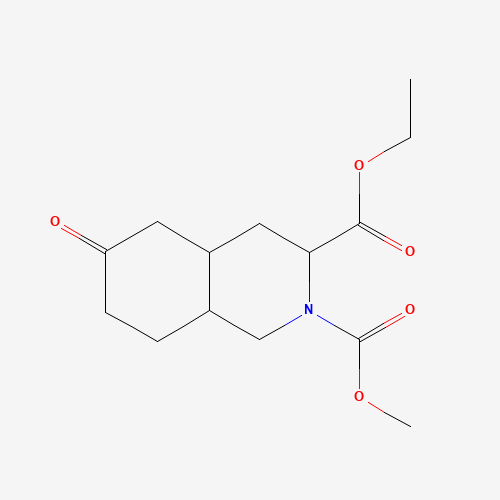 3-O-ethyl 2-O-methyl 6-oxo-1,3,4,4a,5,7,8,8a-octahydroisoquinoline-2,3-dicarboxylate (CAS: 128073-42-7) - Chemical Structure and Molecular Formula 