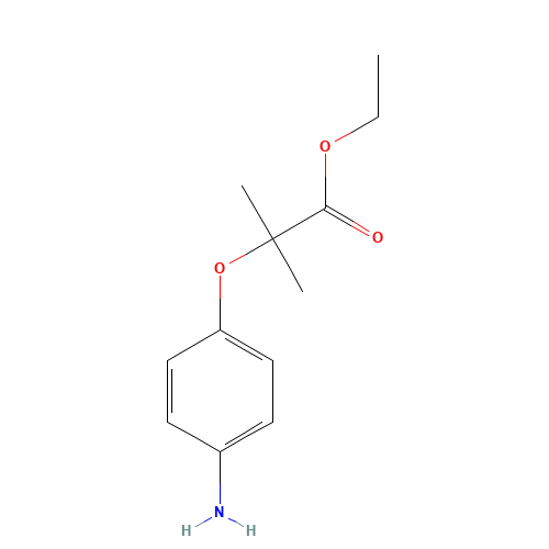 ethyl 2-(4-aminophenoxy)-2-methylpropanoate (CAS: 28048-87-5) - Chemical Structure and Molecular Formula 