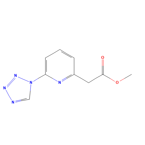 methyl 2-[6-(tetrazol-1-yl)pyridin-2-yl]acetate (CAS: 1374575-42-4) - Chemical Structure and Molecular Formula 