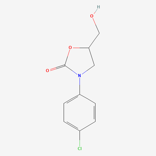 3-(4-chlorophenyl)-5-(hydroxymethyl)-1,3-oxazolidin-2-one (CAS: 29218-25-5) - Chemical Structure and Molecular Formula 