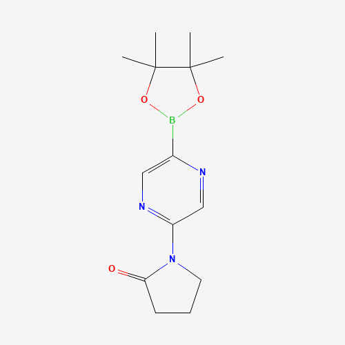1-[5-(4,4,5,5-tetramethyl-1,3,2-dioxaborolan-2-yl)pyrazin-2-yl]pyrrolidin-2-one (CAS: 1186041-97-3) - Chemical Structure and Molecular Formula 