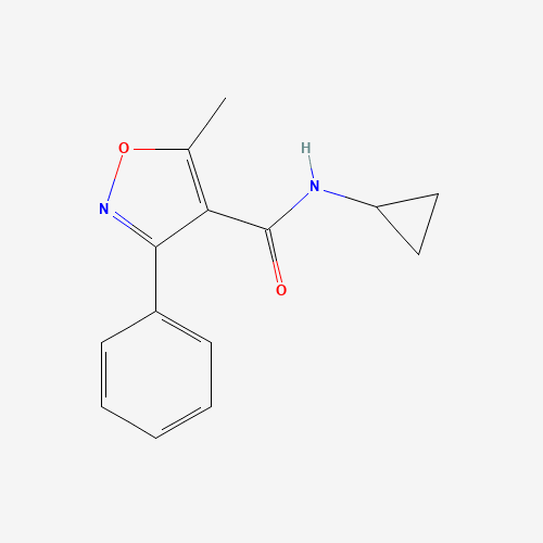 N-cyclopropyl-5-methyl-3-phenyl-1,2-oxazole-4-carboxamide (CAS: 352705-11-4) - Chemical Structure and Molecular Formula 