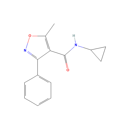 N-cyclopropyl-5-methyl-3-phenyl-1,2-oxazole-4-carboxamide (CAS: 352705-11-4) - Chemical Structure and Molecular Formula 