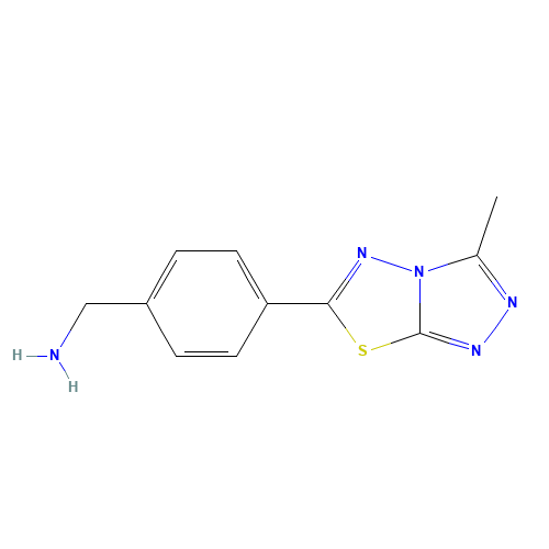 [4-(3-methyl-[1,2,4]triazolo[3,4-b][1,3,4]thiadiazol-6-yl)phenyl]methanamine (CAS: 875001-46-0) - Chemical Structure and Molecular Formula 