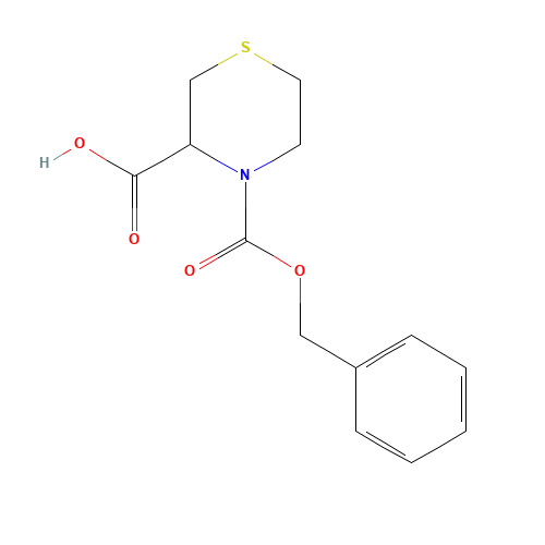 4-phenylmethoxycarbonylthiomorpholine-3-carboxylic acid (CAS: 90471-66-2) - Chemical Structure and Molecular Formula 