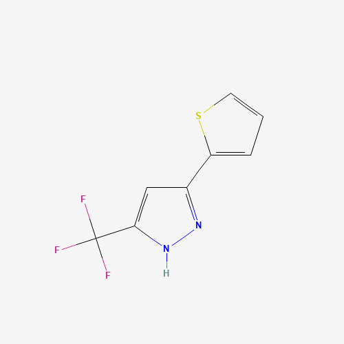 3-thiophen-2-yl-5-(trifluoromethyl)-1H-pyrazole (CAS: 128228-96-6) - Chemical Structure and Molecular Formula 
