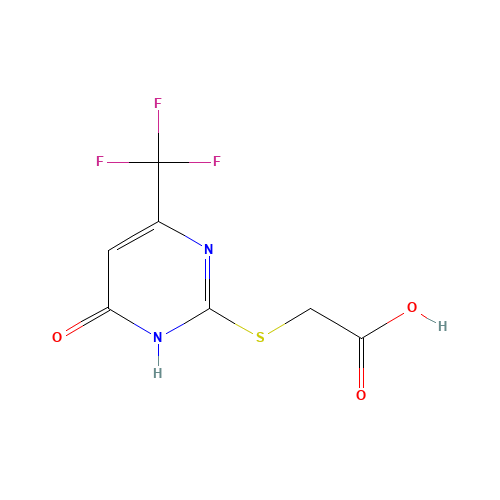 2-[[4-oxo-6-(trifluoromethyl)-1H-pyrimidin-2-yl]sulfanyl]acetic acid (CAS: 836-12-4) - Chemical Structure and Molecular Formula 