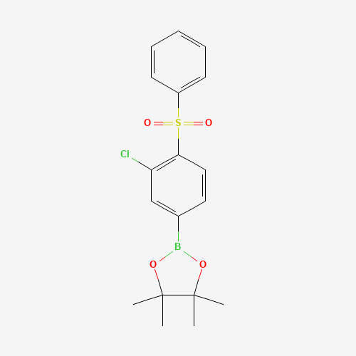 2-[4-(benzenesulfonyl)-3-chlorophenyl]-4,4,5,5-tetramethyl-1,3,2-dioxaborolane (CAS: 1361216-02-5) - Chemical Structure and Molecular Formula 