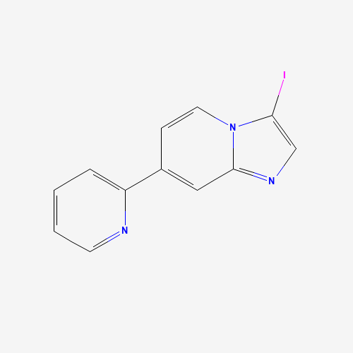 3-iodo-7-pyridin-2-ylimidazo[1,2-a]pyridine (CAS: 908267-68-5) - Chemical Structure and Molecular Formula 