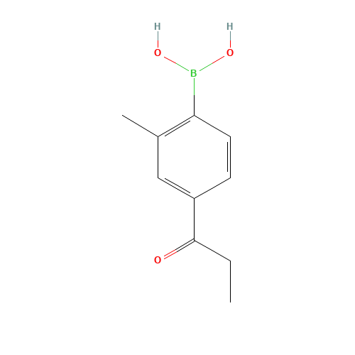 (2-methyl-4-propanoylphenyl)boronic acid (CAS: 540495-55-4) - Chemical Structure and Molecular Formula 