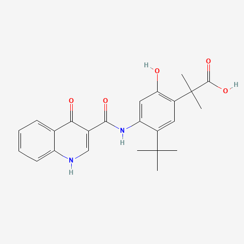 2-[5-tert-butyl-2-hydroxy-4-[(4-oxo-1H-quinoline-3-carbonyl)amino]phenyl]-2-methylpropanoic acid (CAS: 1246213-24-0) - Related Chemical Product