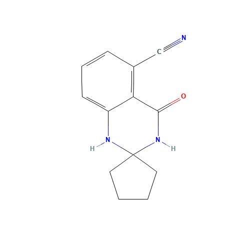 4-oxospiro[1,3-dihydroquinazoline-2,1'-cyclopentane]-5-carbonitrile (CAS: 1272756-16-7) - Chemical Structure and Molecular Formula 