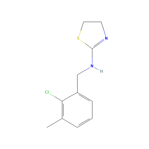 N-[(2-chloro-3-methylphenyl)methyl]-4,5-dihydro-1,3-thiazol-2-amine (CAS: 1043507-26-1) - Chemical Structure and Molecular Formula 