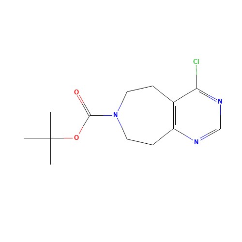 tert-butyl 4-chloro-5,6,8,9-tetrahydropyrimido[4,5-d]azepine-7-carboxylate (CAS: 1057338-27-8) - Chemical Structure and Molecular Formula 