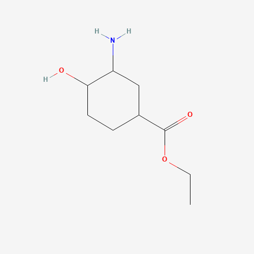 ethyl 3-amino-4-hydroxycyclohexane-1-carboxylate (CAS: 915030-13-6) - Chemical Structure and Molecular Formula 