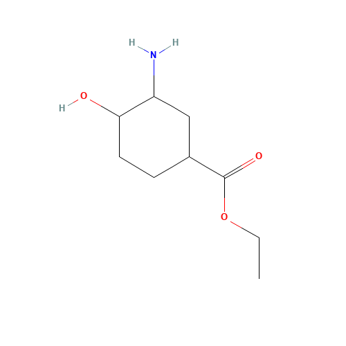 ethyl 3-amino-4-hydroxycyclohexane-1-carboxylate (CAS: 915030-13-6) - Chemical Structure and Molecular Formula 
