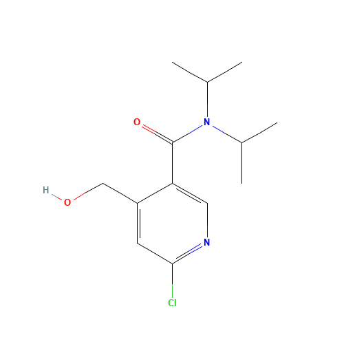 6-chloro-4-(hydroxymethyl)-N,N-di(propan-2-yl)pyridine-3-carboxamide (CAS: 1425335-86-9) - Chemical Structure and Molecular Formula 