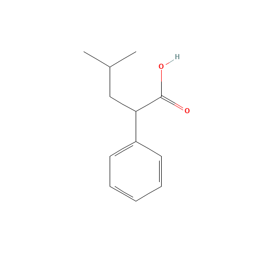 4-methyl-2-phenylpentanoic acid (CAS: 14320-58-2) - Chemical Structure and Molecular Formula 