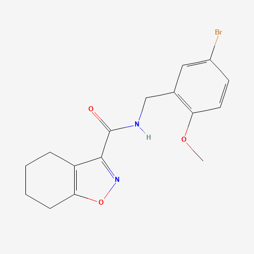 N-[(5-bromo-2-methoxyphenyl)methyl]-4,5,6,7-tetrahydro-1,2-benzoxazole-3-carboxamide (CAS: 903156-40-1) - Chemical Structure and Molecular Formula 