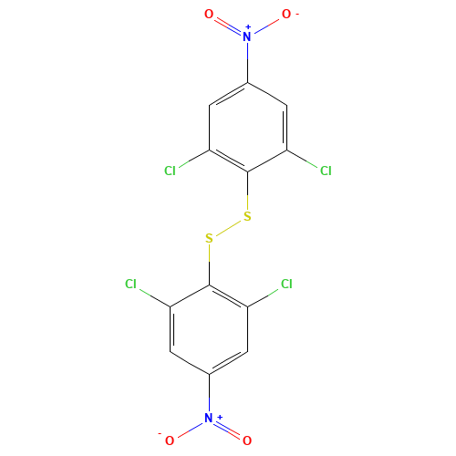 1,3-dichloro-2-[(2,6-dichloro-4-nitrophenyl)disulfanyl]-5-nitrobenzene (CAS: 74875-16-4) - Chemical Structure and Molecular Formula 
